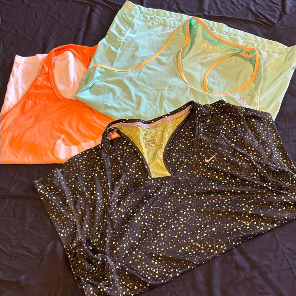 Workout shirt Bundle - XL, Black, Orange, and Mint